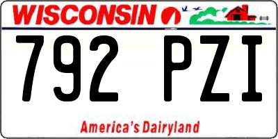 WI license plate 792PZI