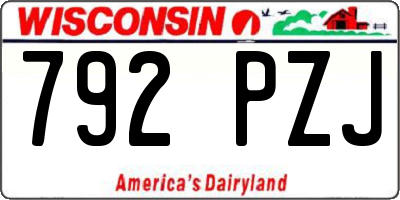 WI license plate 792PZJ
