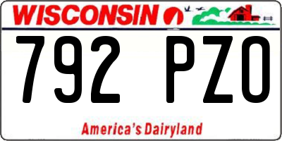 WI license plate 792PZO