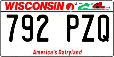 WI license plate 792PZQ