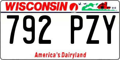 WI license plate 792PZY