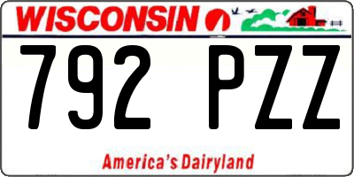 WI license plate 792PZZ