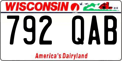 WI license plate 792QAB