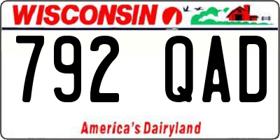 WI license plate 792QAD