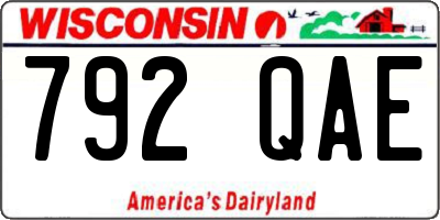 WI license plate 792QAE