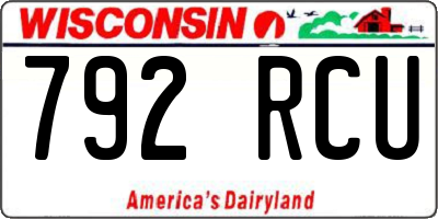 WI license plate 792RCU