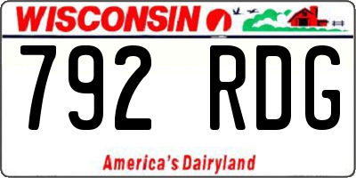 WI license plate 792RDG