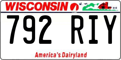 WI license plate 792RIY