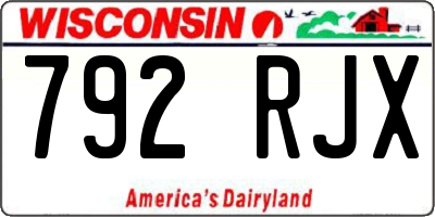 WI license plate 792RJX