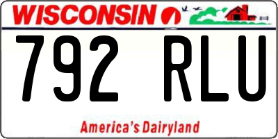 WI license plate 792RLU