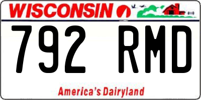WI license plate 792RMD