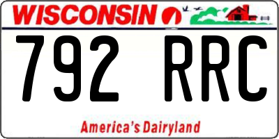 WI license plate 792RRC