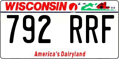 WI license plate 792RRF