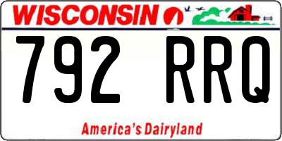 WI license plate 792RRQ
