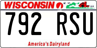 WI license plate 792RSU