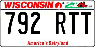 WI license plate 792RTT