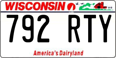 WI license plate 792RTY