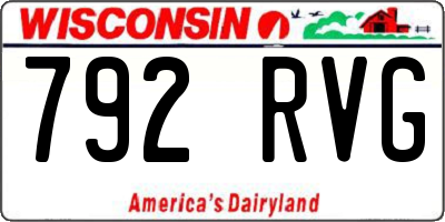 WI license plate 792RVG