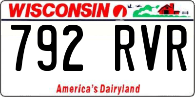 WI license plate 792RVR