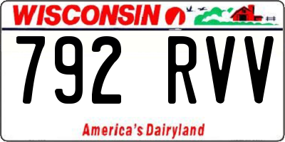 WI license plate 792RVV