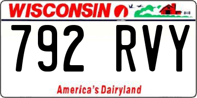 WI license plate 792RVY