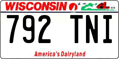 WI license plate 792TNI