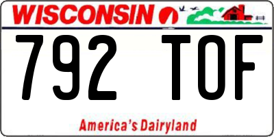 WI license plate 792TOF
