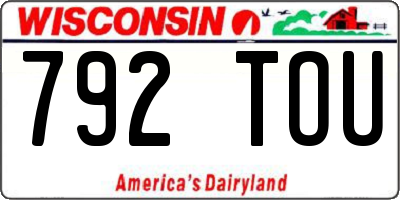 WI license plate 792TOU