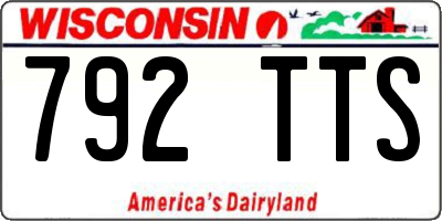 WI license plate 792TTS