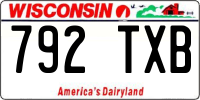 WI license plate 792TXB