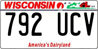 WI license plate 792UCV