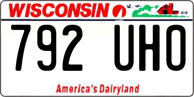 WI license plate 792UHO