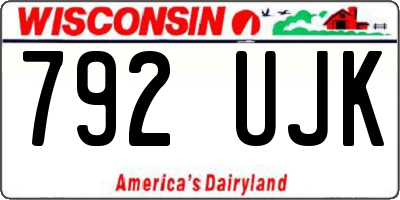 WI license plate 792UJK
