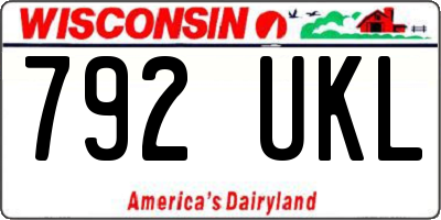 WI license plate 792UKL