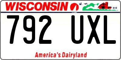 WI license plate 792UXL