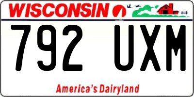 WI license plate 792UXM