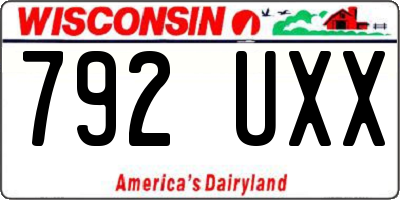 WI license plate 792UXX