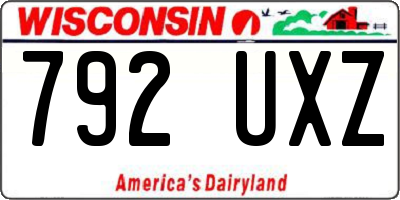 WI license plate 792UXZ