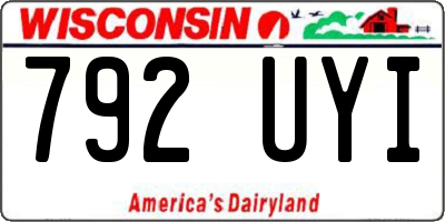WI license plate 792UYI