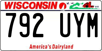 WI license plate 792UYM