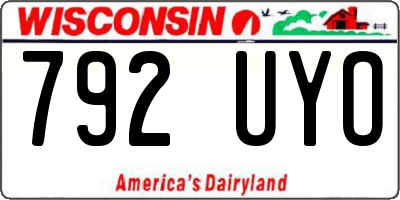 WI license plate 792UYO