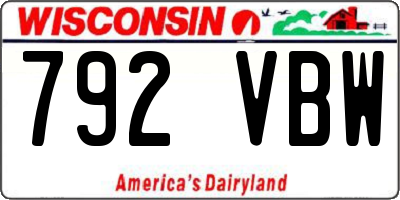 WI license plate 792VBW