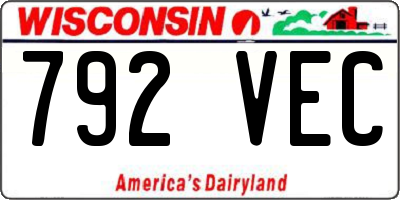 WI license plate 792VEC