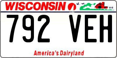 WI license plate 792VEH