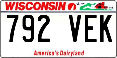 WI license plate 792VEK