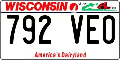 WI license plate 792VEO