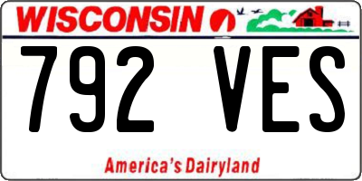 WI license plate 792VES