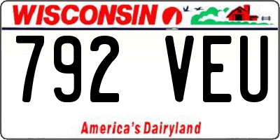 WI license plate 792VEU