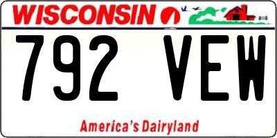 WI license plate 792VEW