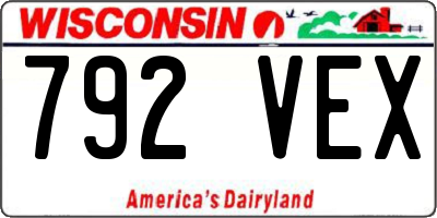 WI license plate 792VEX